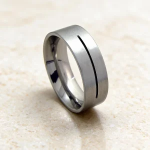 Alianzas acero diamante Gala — alianzas de acero con diamante, hecho a mano en el taller de Barcelona (vista 2)