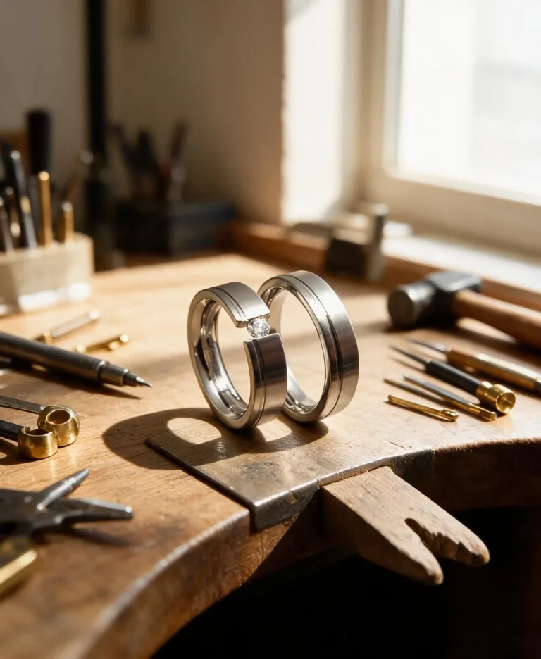Taller artesano de Barcelona donde se fabrican las alianzas de acero